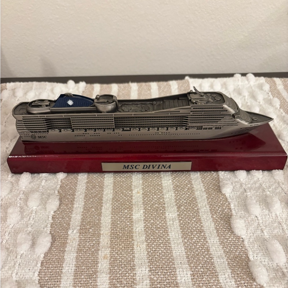 MSC DIVINA Cruise Ship Metal on Wood Model